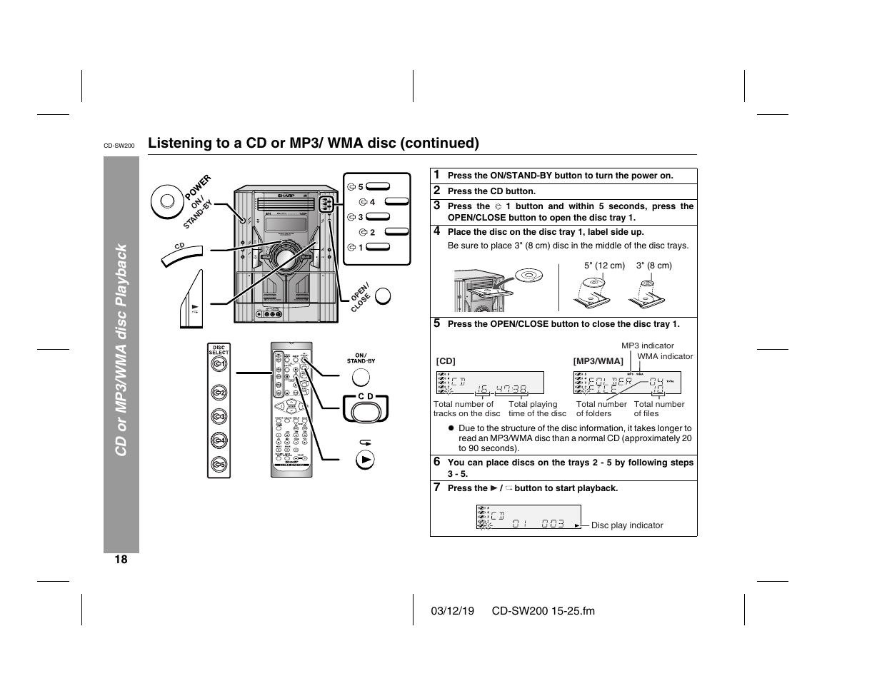 Sharp CD-SW200 User Manual | Page 18 / 44