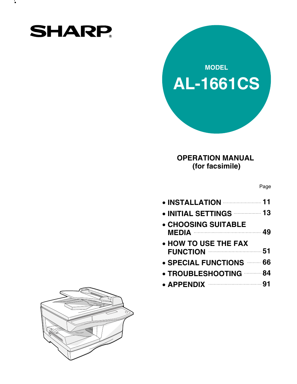 Sharp AL-1661CS User Manual | 100 pages