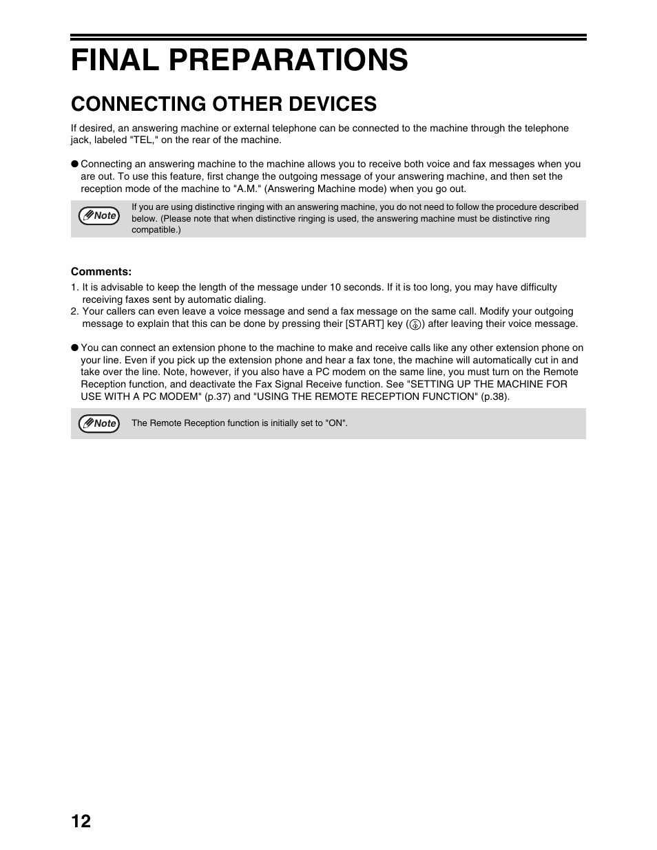 Final preparations, Connecting other devices | Sharp AL-1661CS User Manual | Page 16 / 100