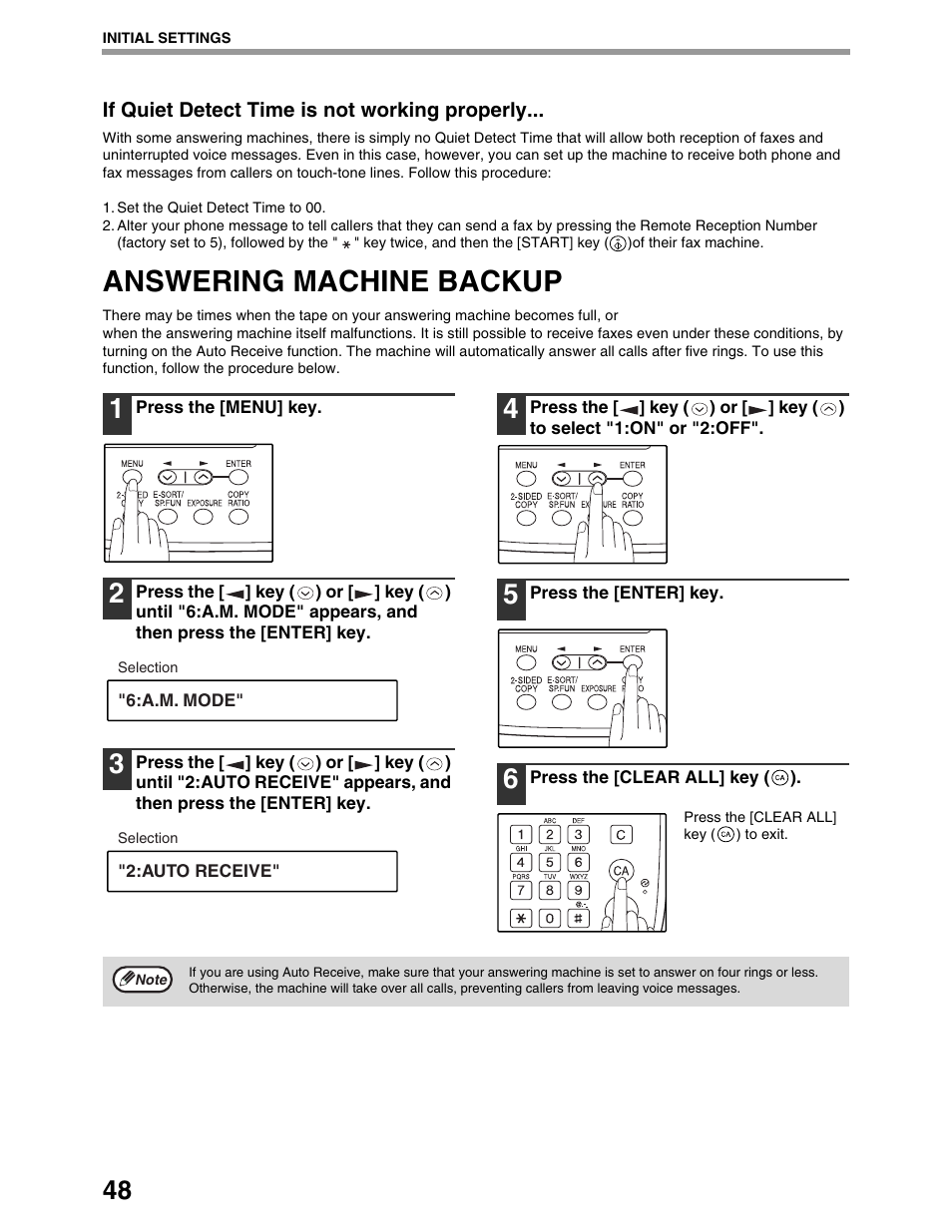Answering machine backup | Sharp AL-1661CS User Manual | Page 52 / 100