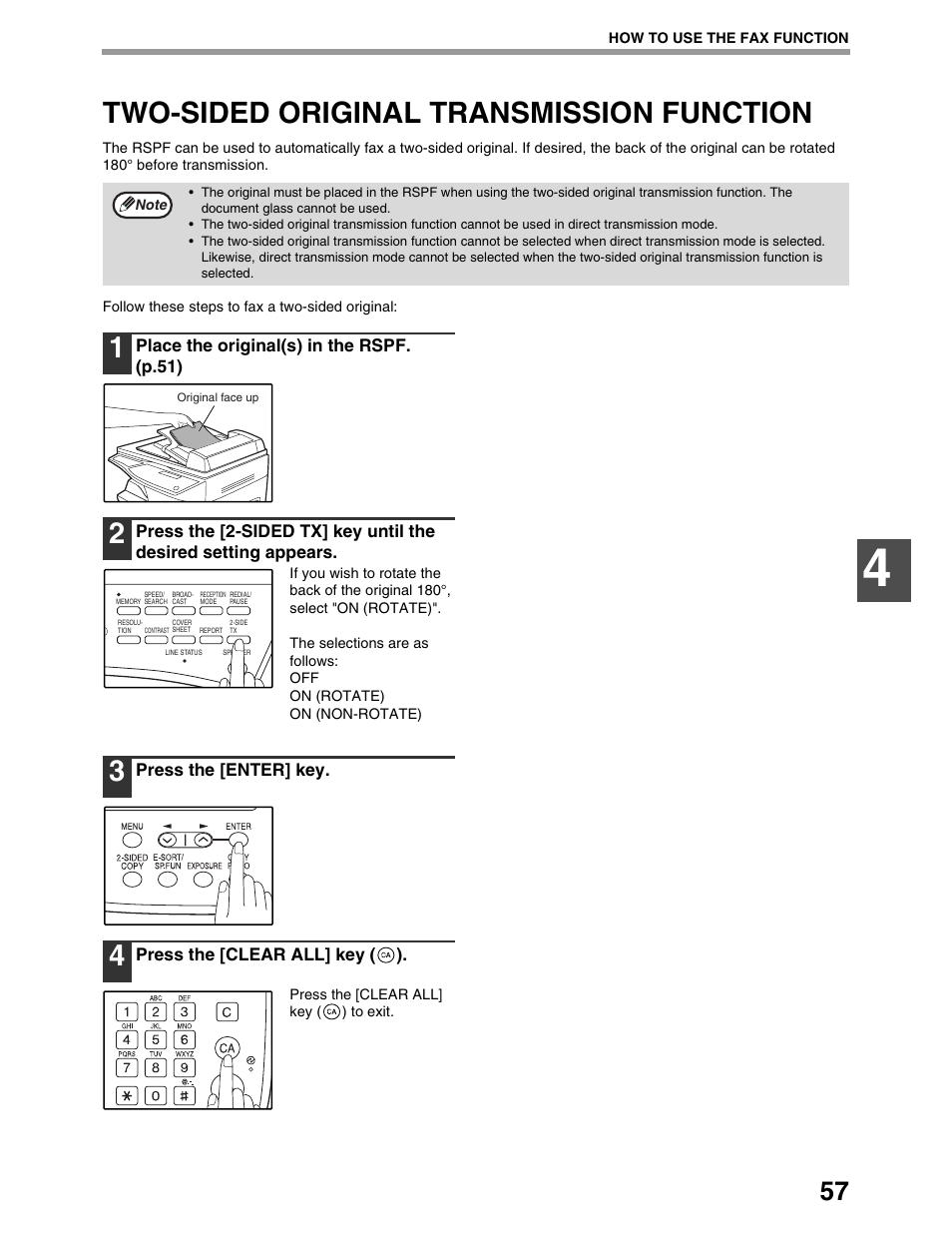 Two-sided original transmission function | Sharp AL-1661CS User Manual | Page 61 / 100