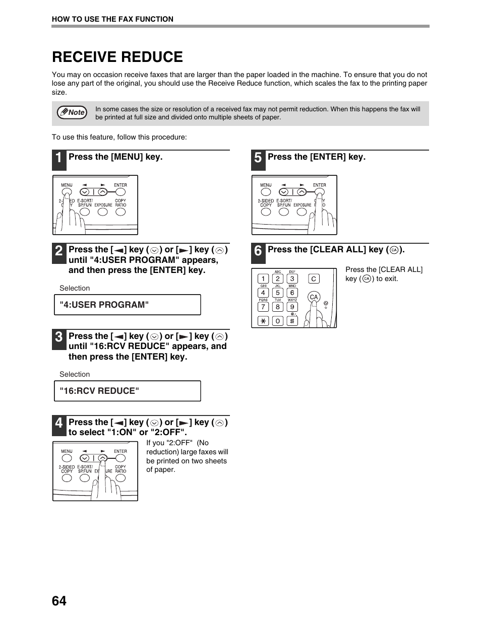 Receive reduce | Sharp AL-1661CS User Manual | Page 68 / 100