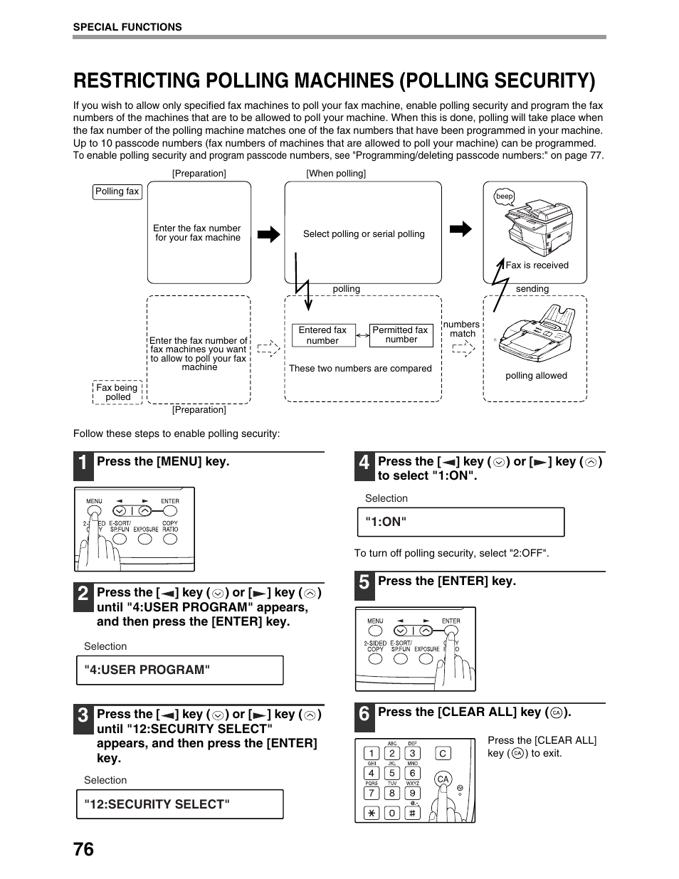 Restricting polling machines (polling security) | Sharp AL-1661CS User Manual | Page 80 / 100