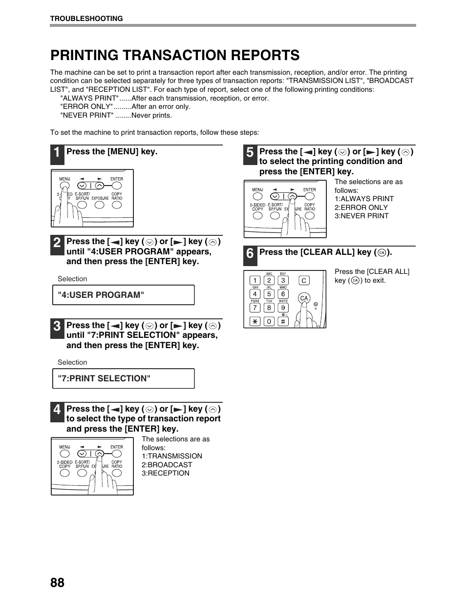 Printing transaction reports | Sharp AL-1661CS User Manual | Page 92 / 100