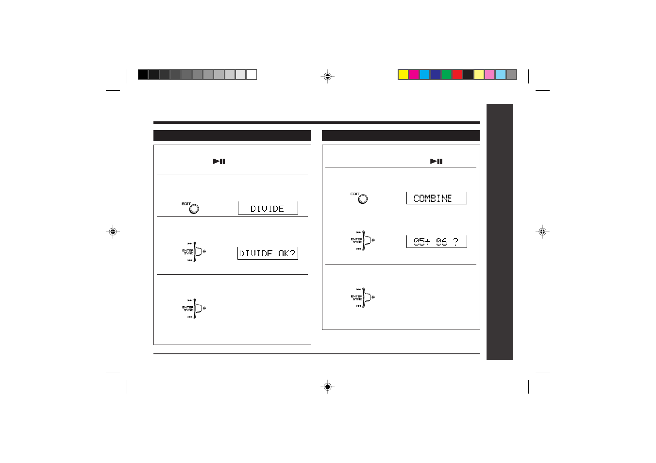 Advanced features, Editing a recorded minidisc : continued | Sharp MD-MT866H User Manual | Page 45 / 56