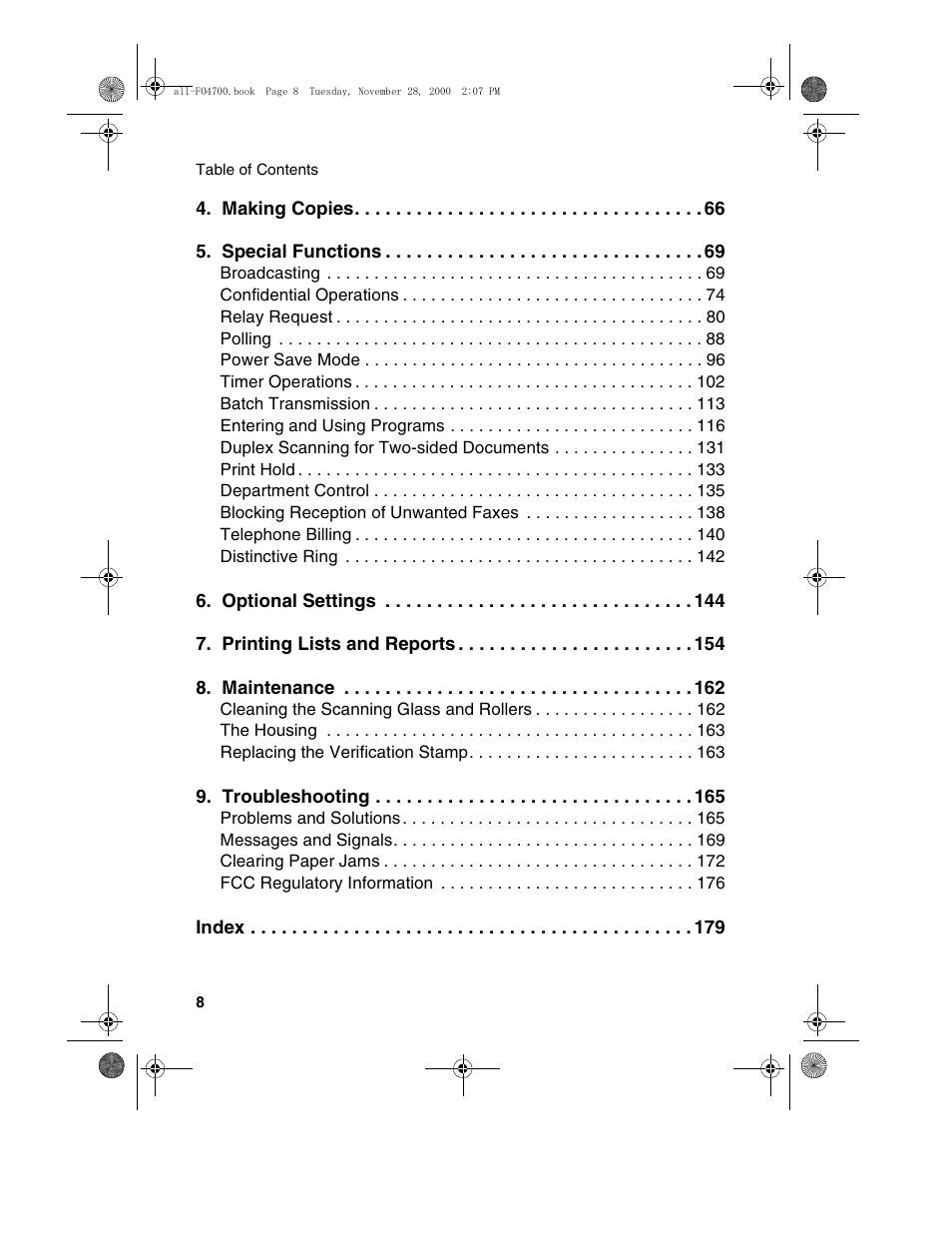 Sharp FO-4650 User Manual | Page 10 / 188