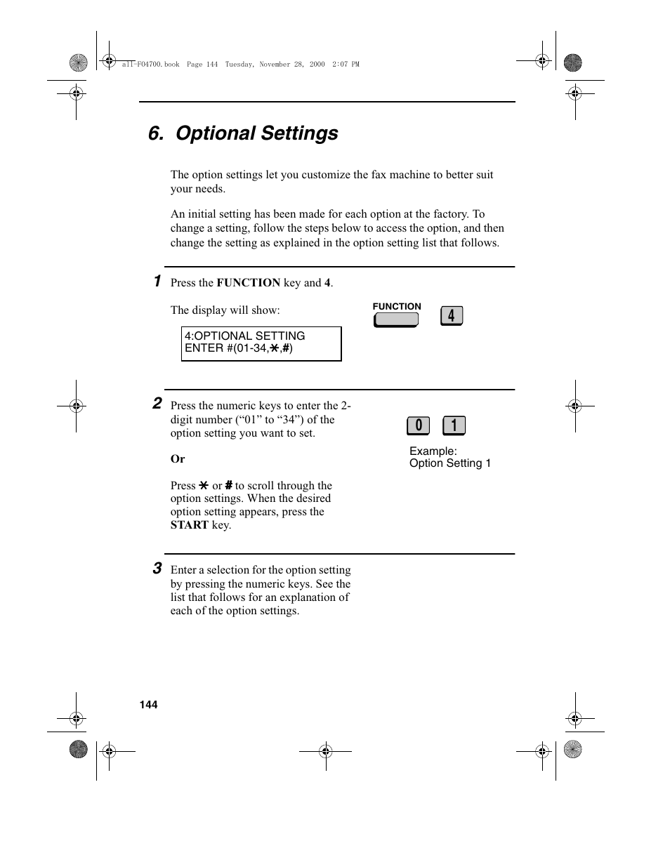 Optional settings | Sharp FO-4650 User Manual | Page 146 / 188