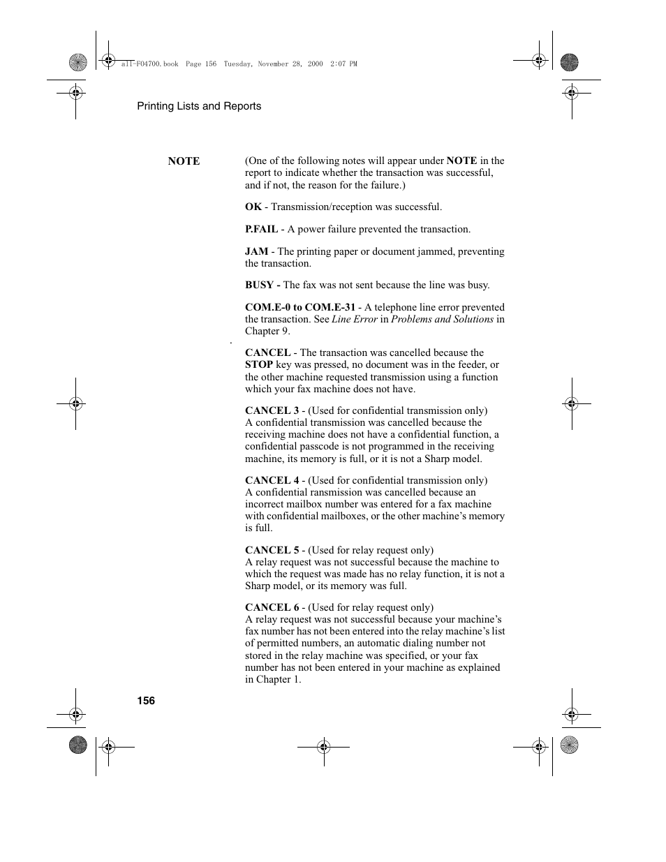 Sharp FO-4650 User Manual | Page 158 / 188