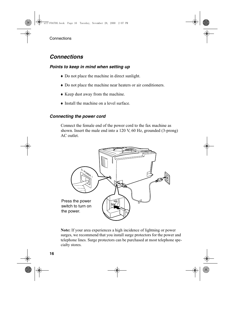 Connections | Sharp FO-4650 User Manual | Page 18 / 188