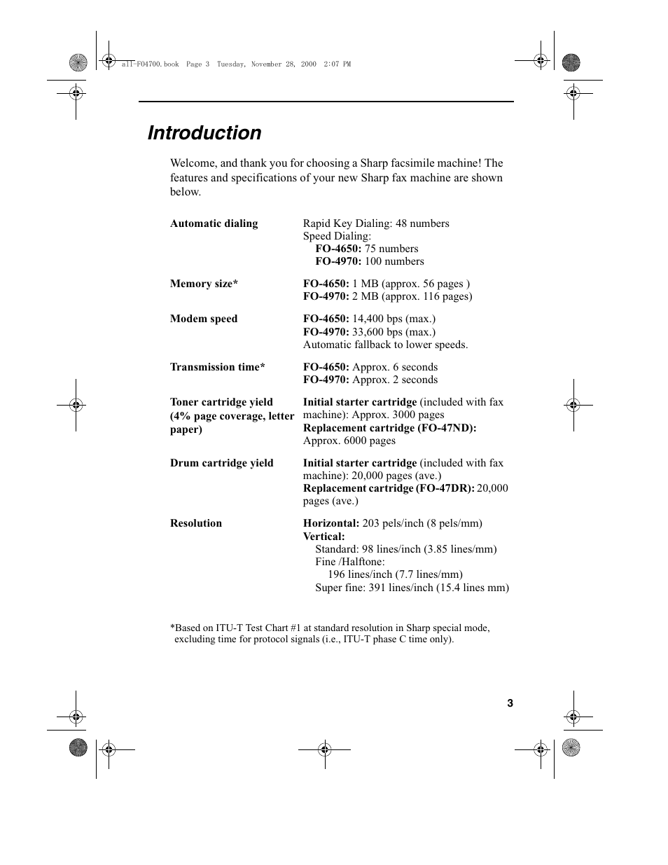 Introduction | Sharp FO-4650 User Manual | Page 5 / 188