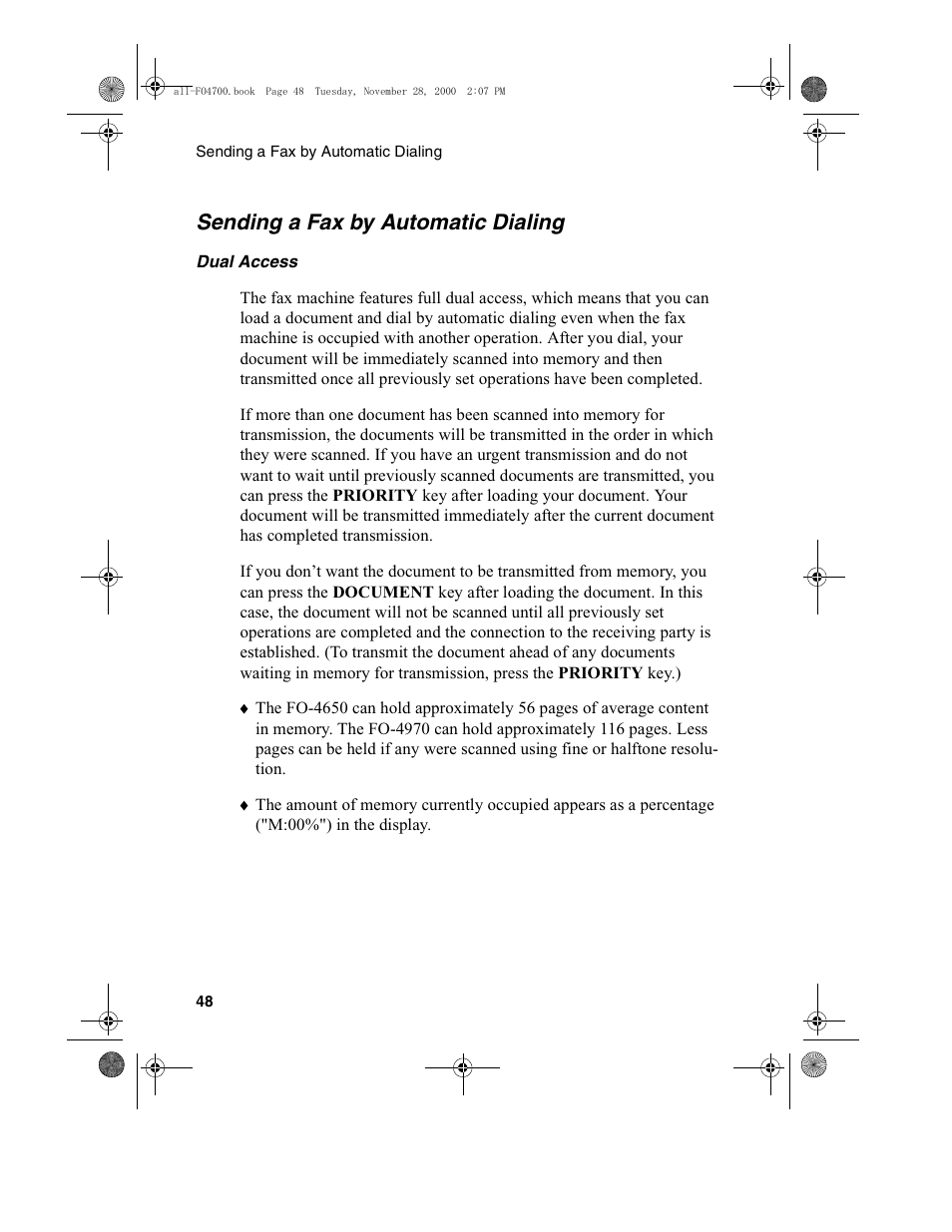 Sending a fax by automatic dialing | Sharp FO-4650 User Manual | Page 50 / 188