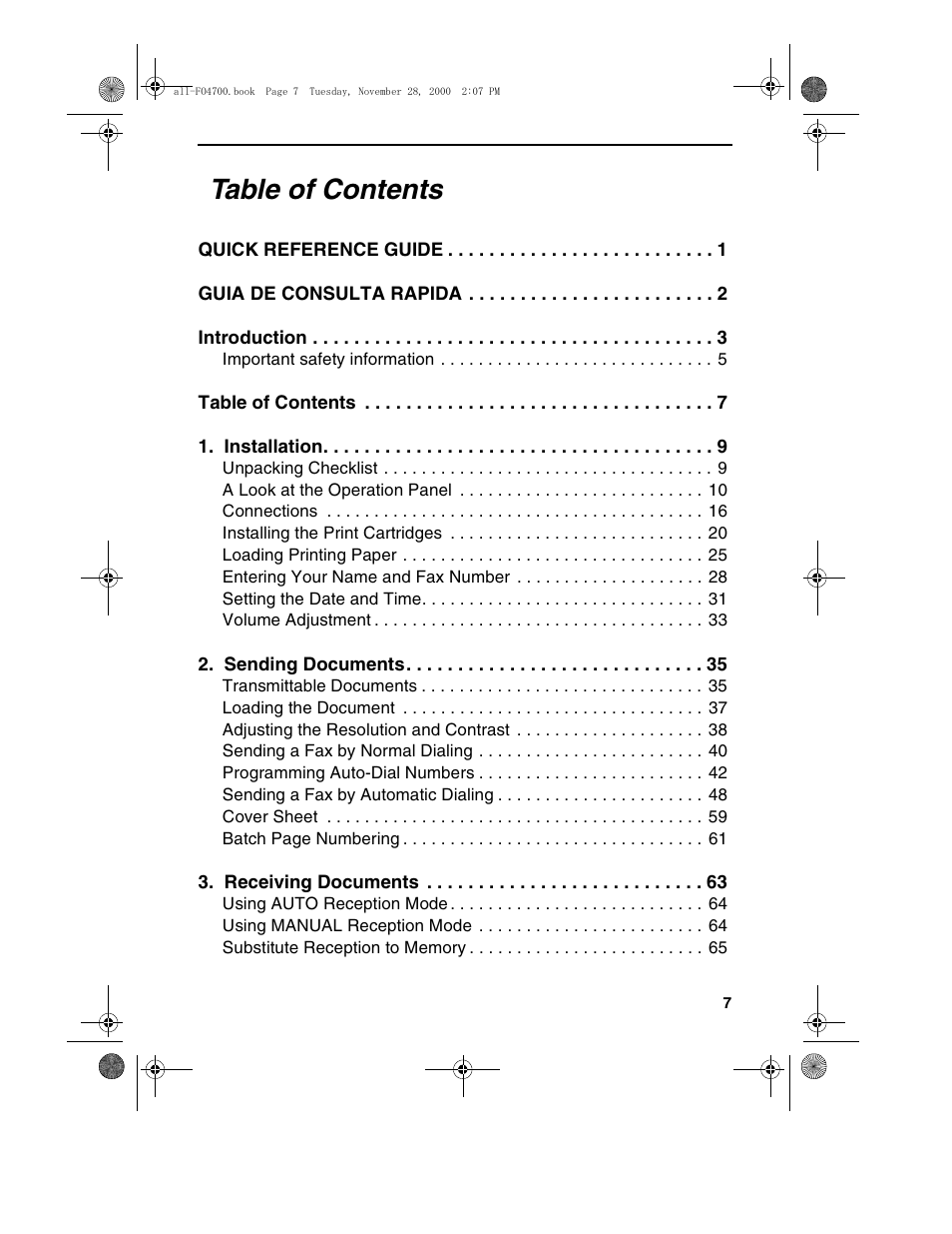 Sharp FO-4650 User Manual | Page 9 / 188