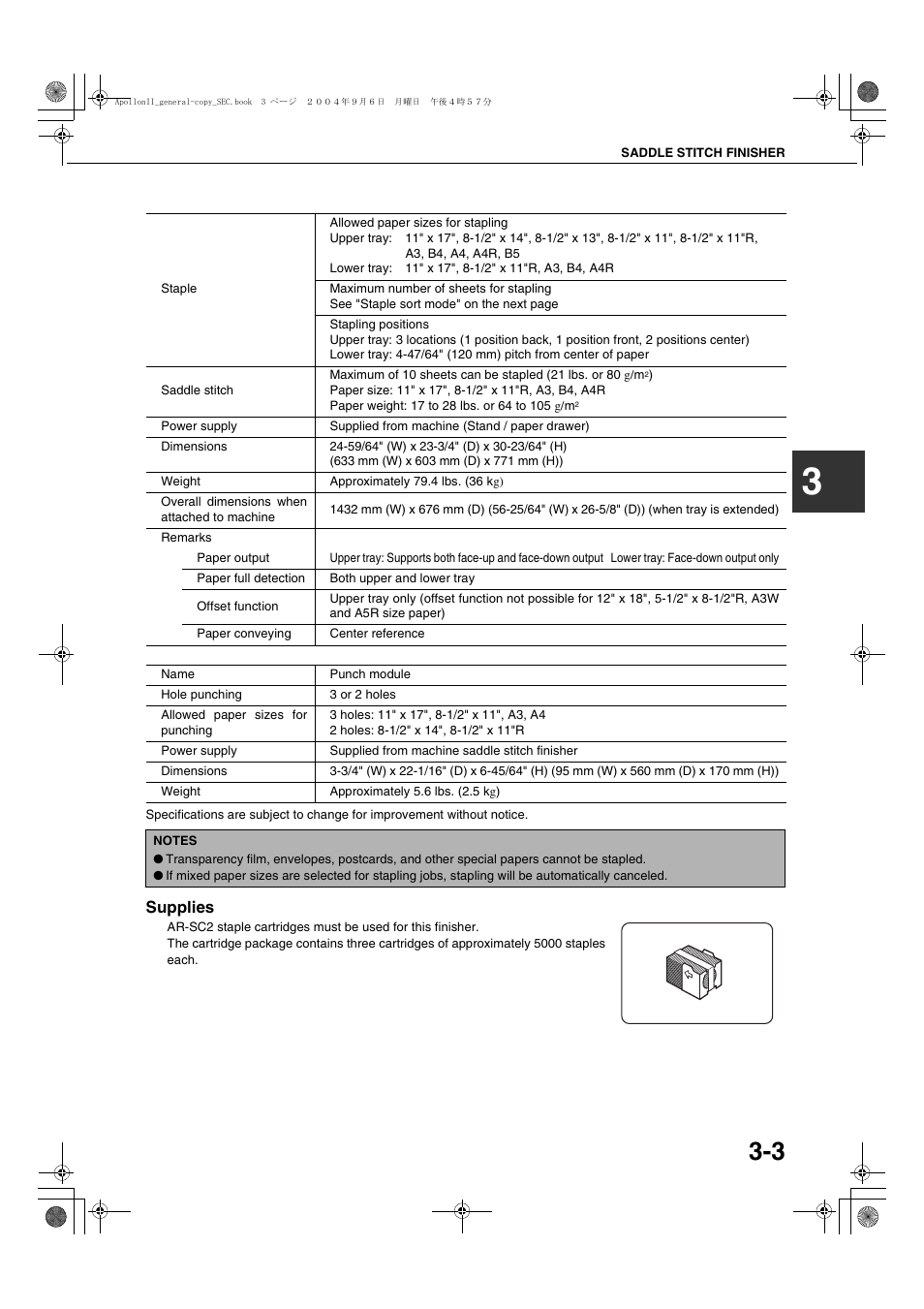Supplies | Sharp AR-BC260 User Manual | Page 51 / 140