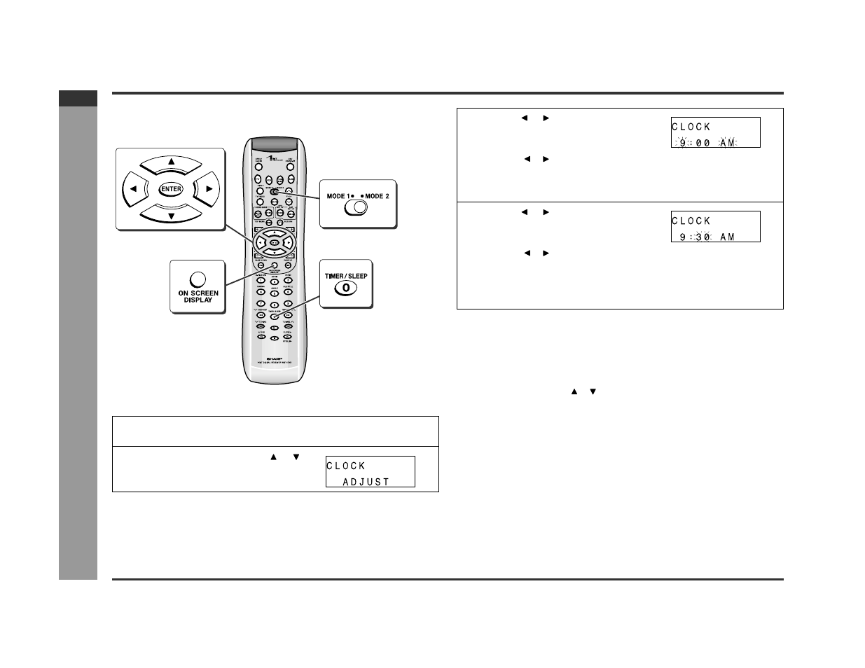 Setting the clock | Sharp SD-PX2 User Manual | Page 20 / 68