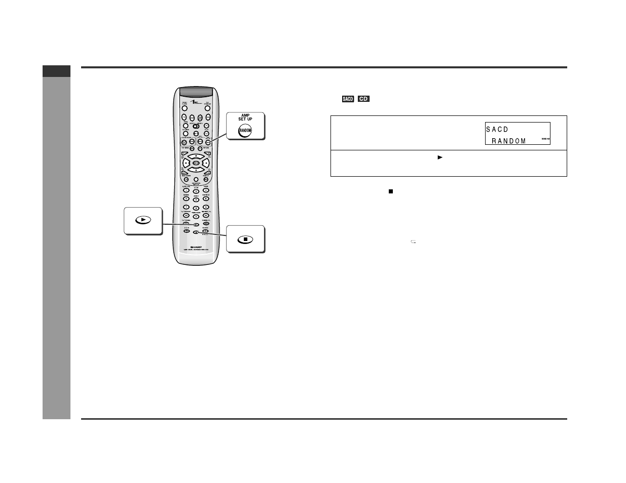 Sa cd and cd ope ration, Playing an sacd disc (continued) | Sharp SD-PX2 User Manual | Page 36 / 68