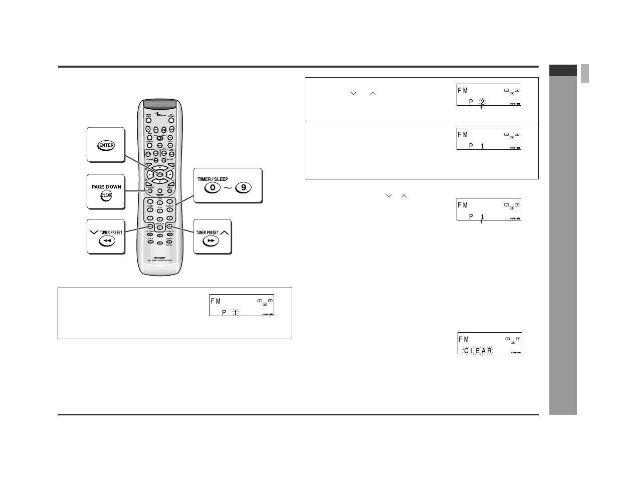 Radio operation, E-34 | Sharp SD-PX2 User Manual | Page 39 / 68