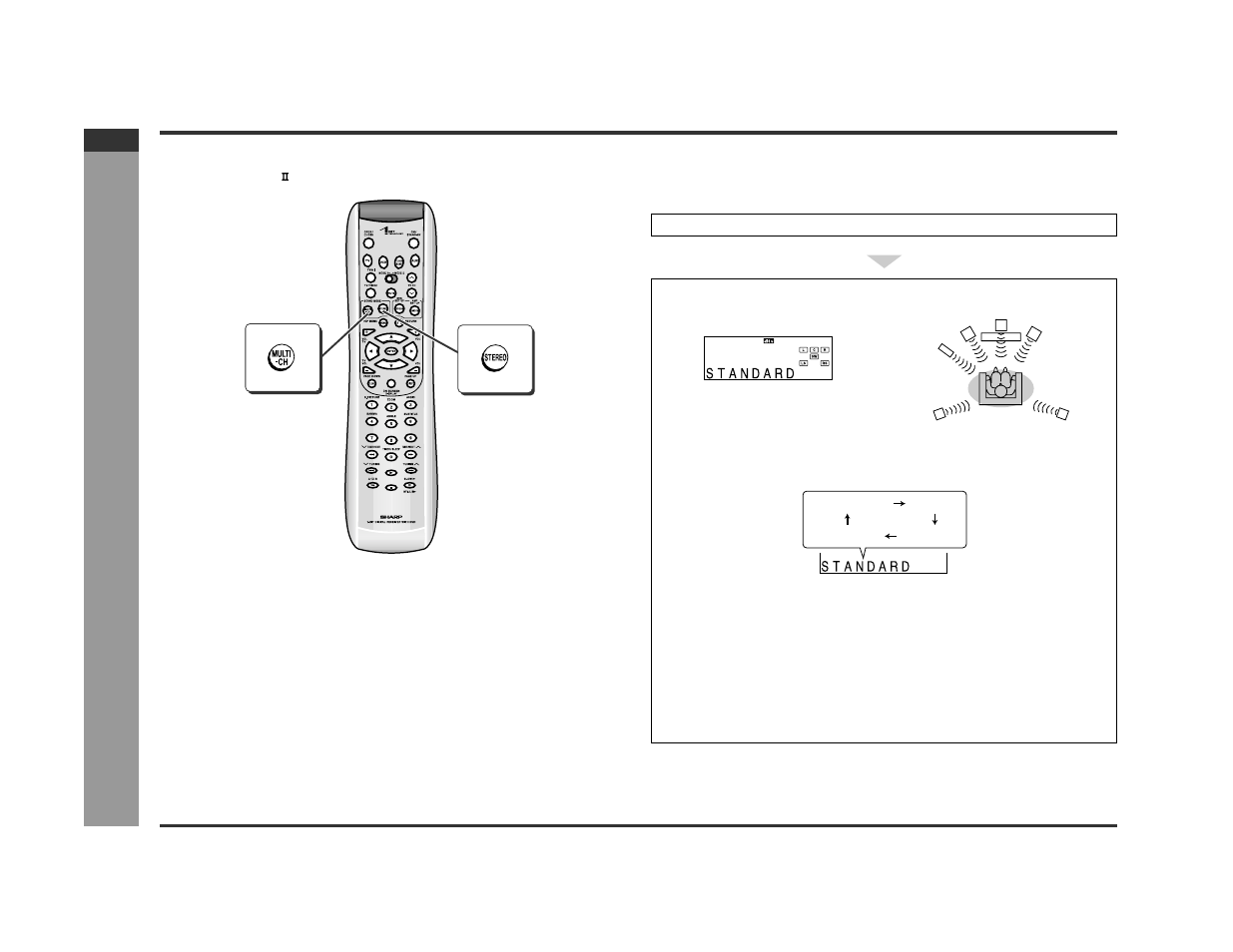 Ad v a nced features, Enjoying surround sound (sound mode) (continued) | Sharp SD-PX2 User Manual | Page 42 / 68