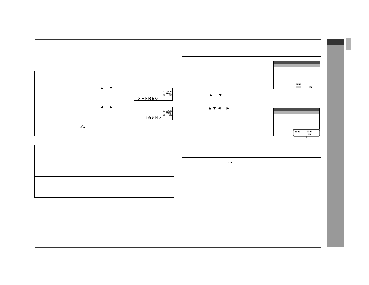 Ad v a nced features, Changing crossover frequency, E-46 | Sharp SD-PX2 User Manual | Page 51 / 68