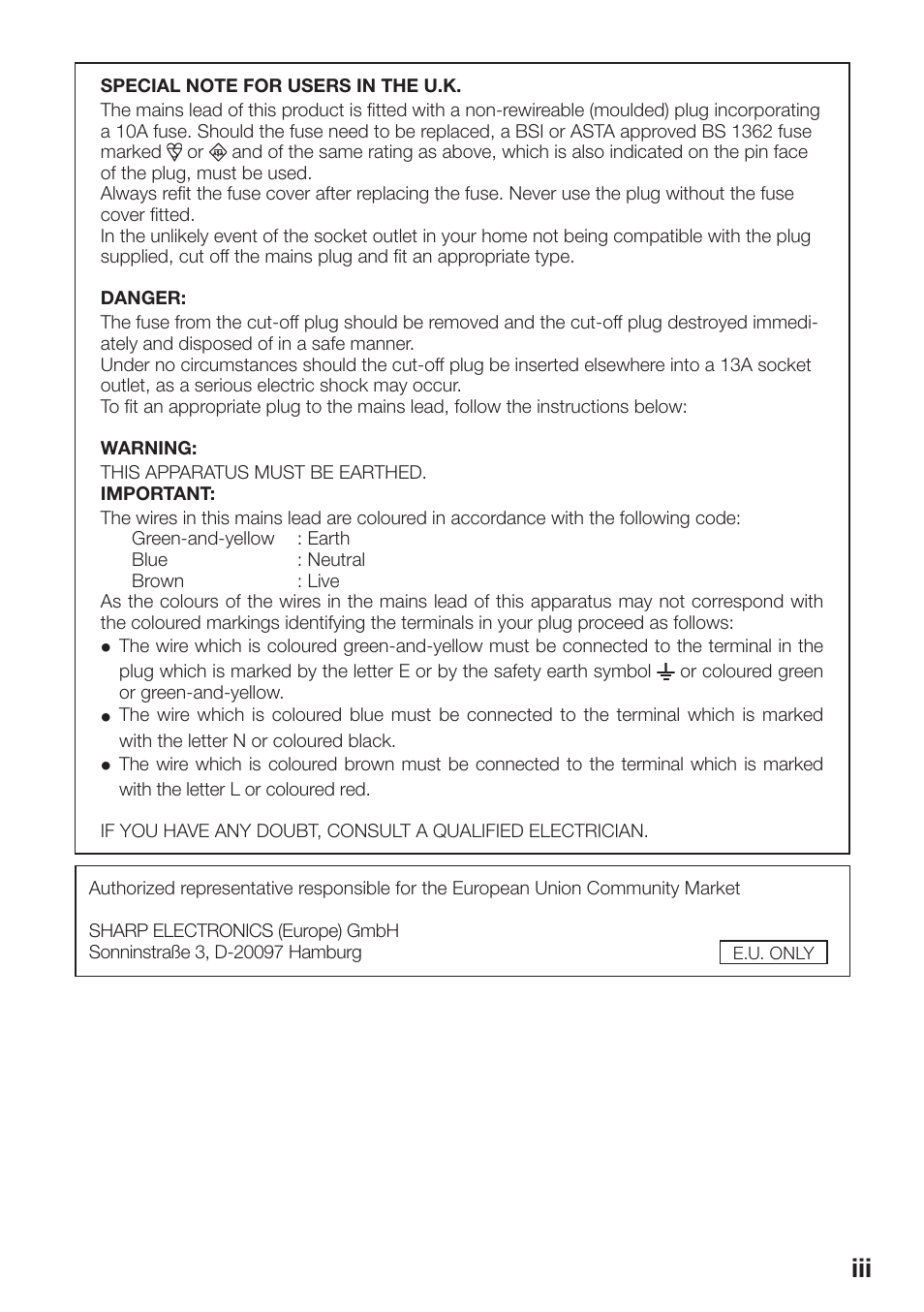 Sharp PG-D3550W User Manual | Page 3 / 75