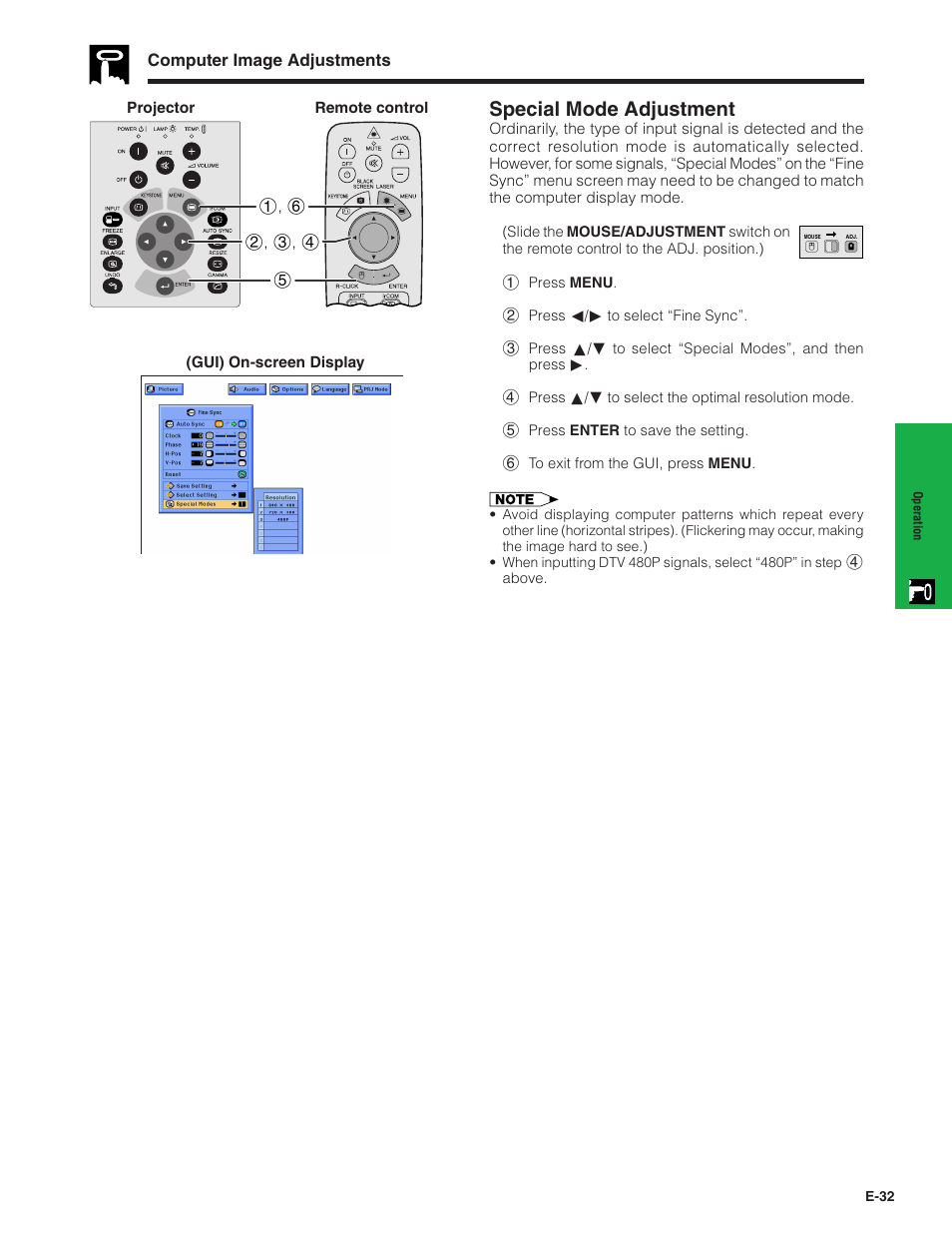 Special mode adjustment | Sharp XG-NV7XU User Manual | Page 33 / 66