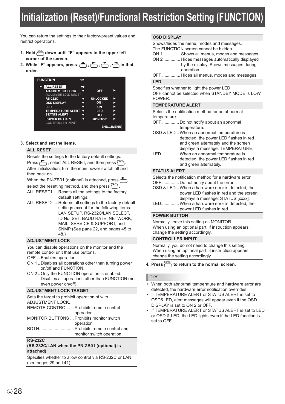 Sharp PN-E802 User Manual | Page 28 / 56
