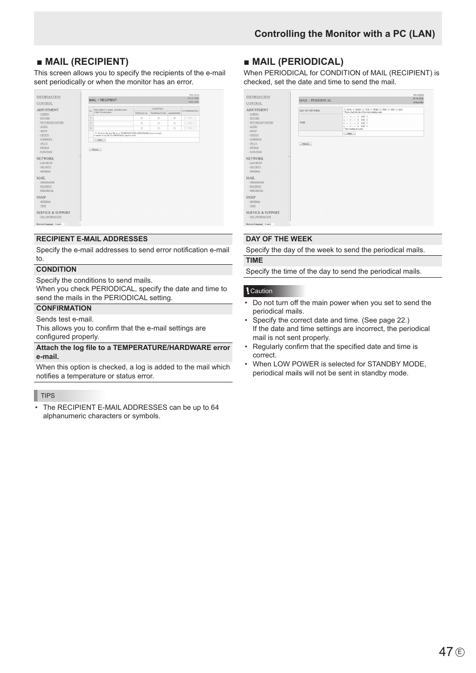 Mail (recipient) | Sharp PN-E802 User Manual | Page 47 / 56