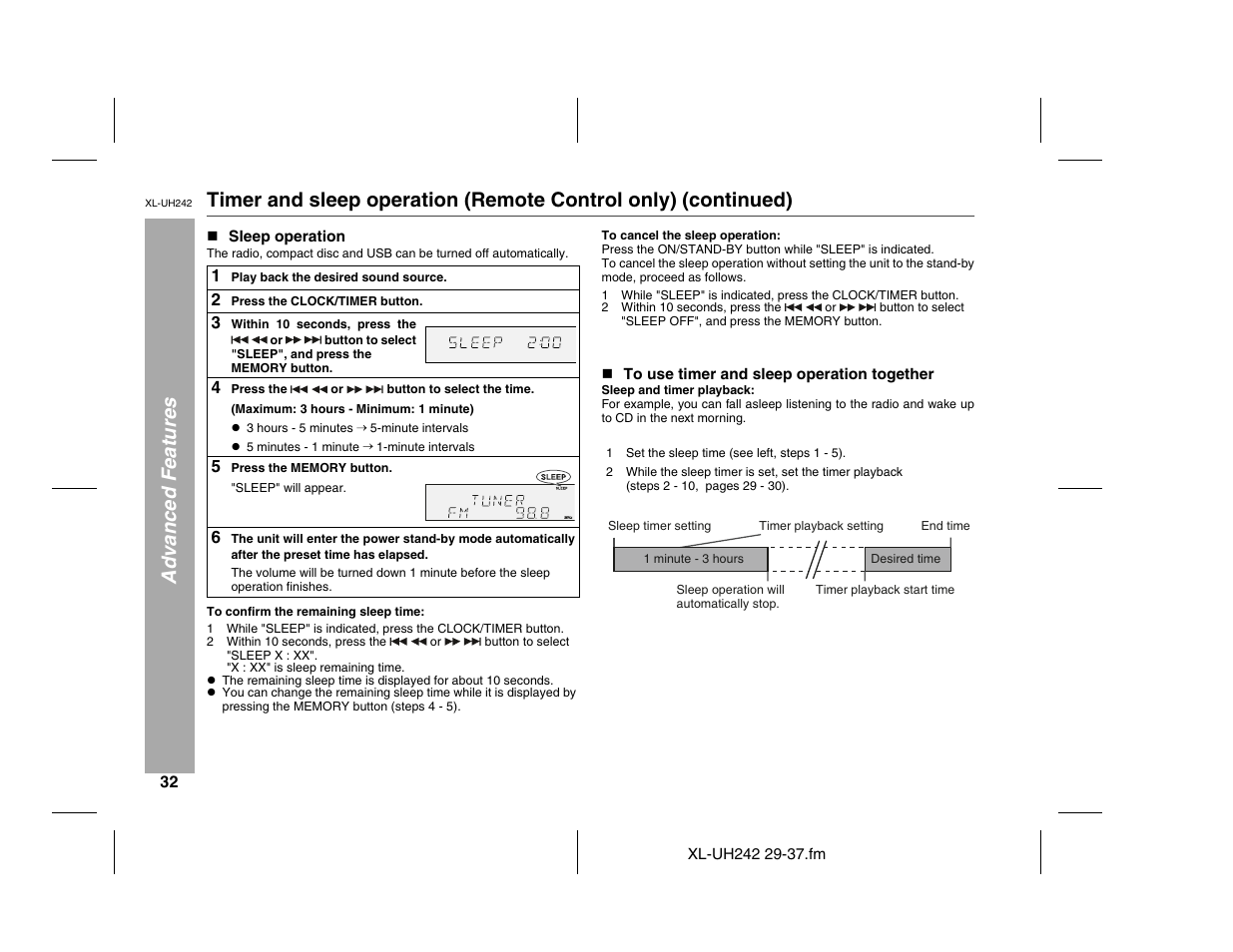 Sharp XL-UH242 User Manual | Page 32 / 40