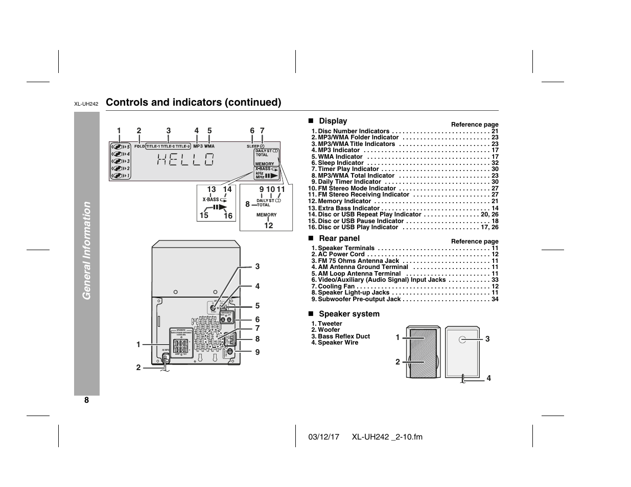 Sharp XL-UH242 User Manual | Page 8 / 40