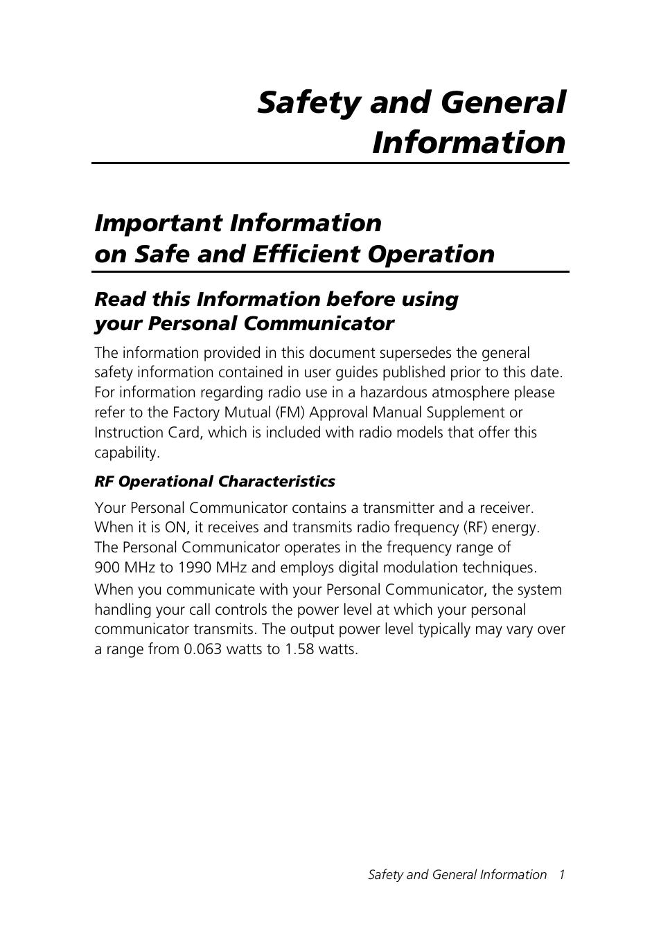 Safety and general information | Motorola Talkabout 192 User Manual | Page 11 / 100