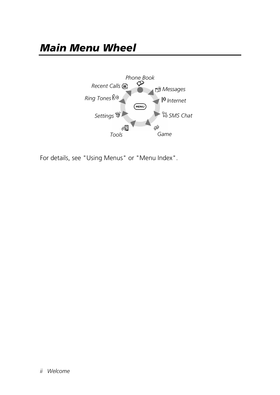 Main menu wheel | Motorola Talkabout 192 User Manual | Page 2 / 100