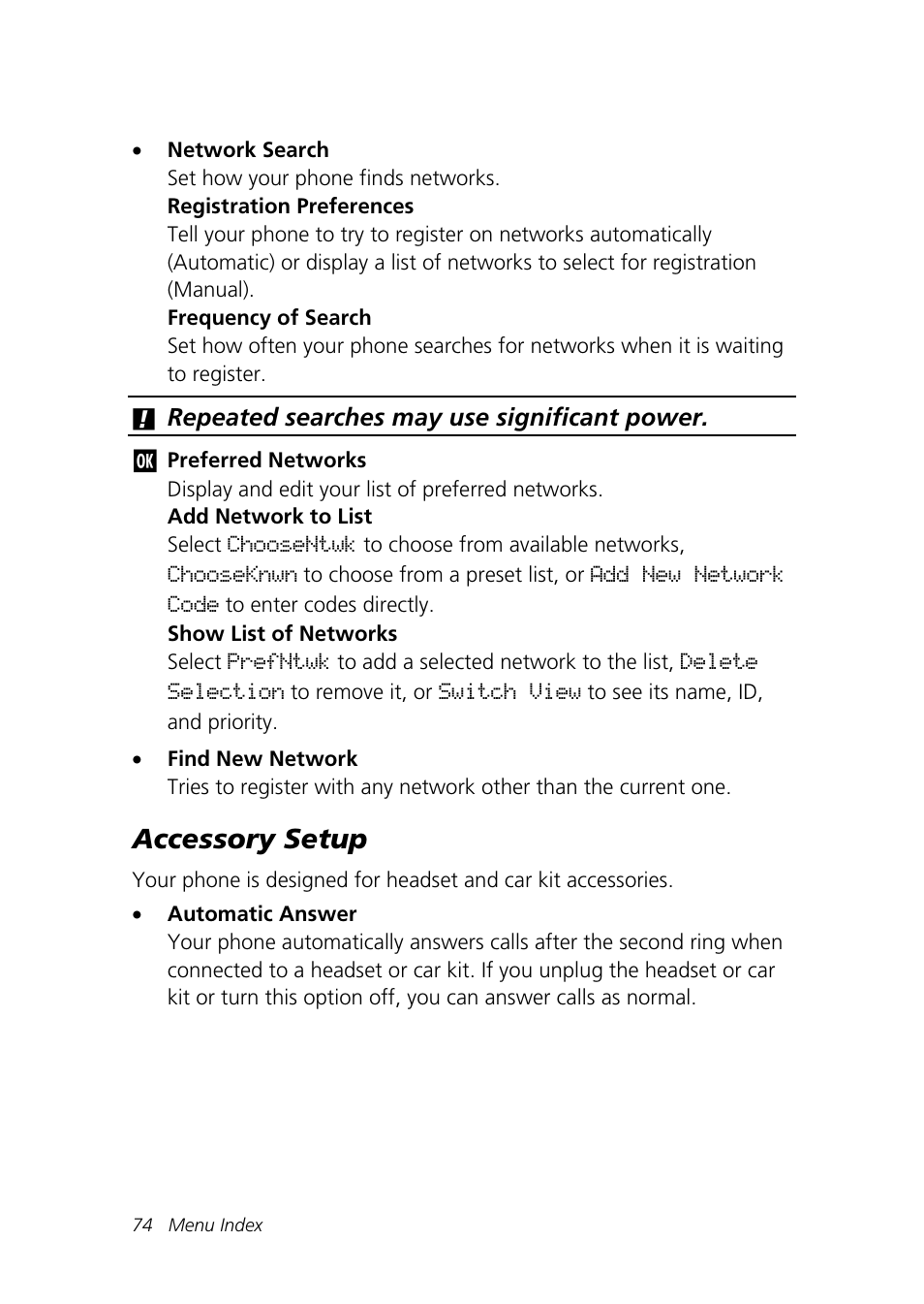 Accessory setup | Motorola Talkabout 192 User Manual | Page 84 / 100