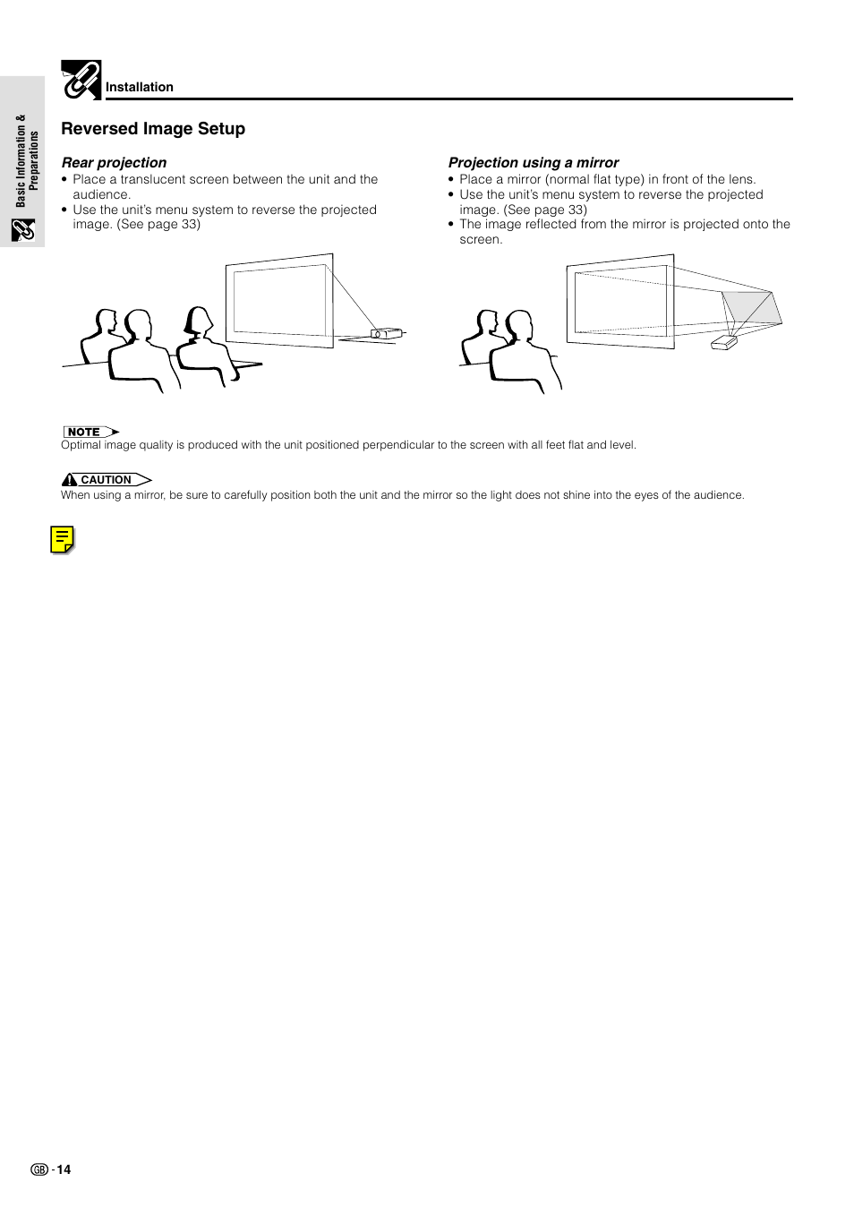 Reversed image setup | Sharp BQC-PGM10X//1 User Manual | Page 9 / 9