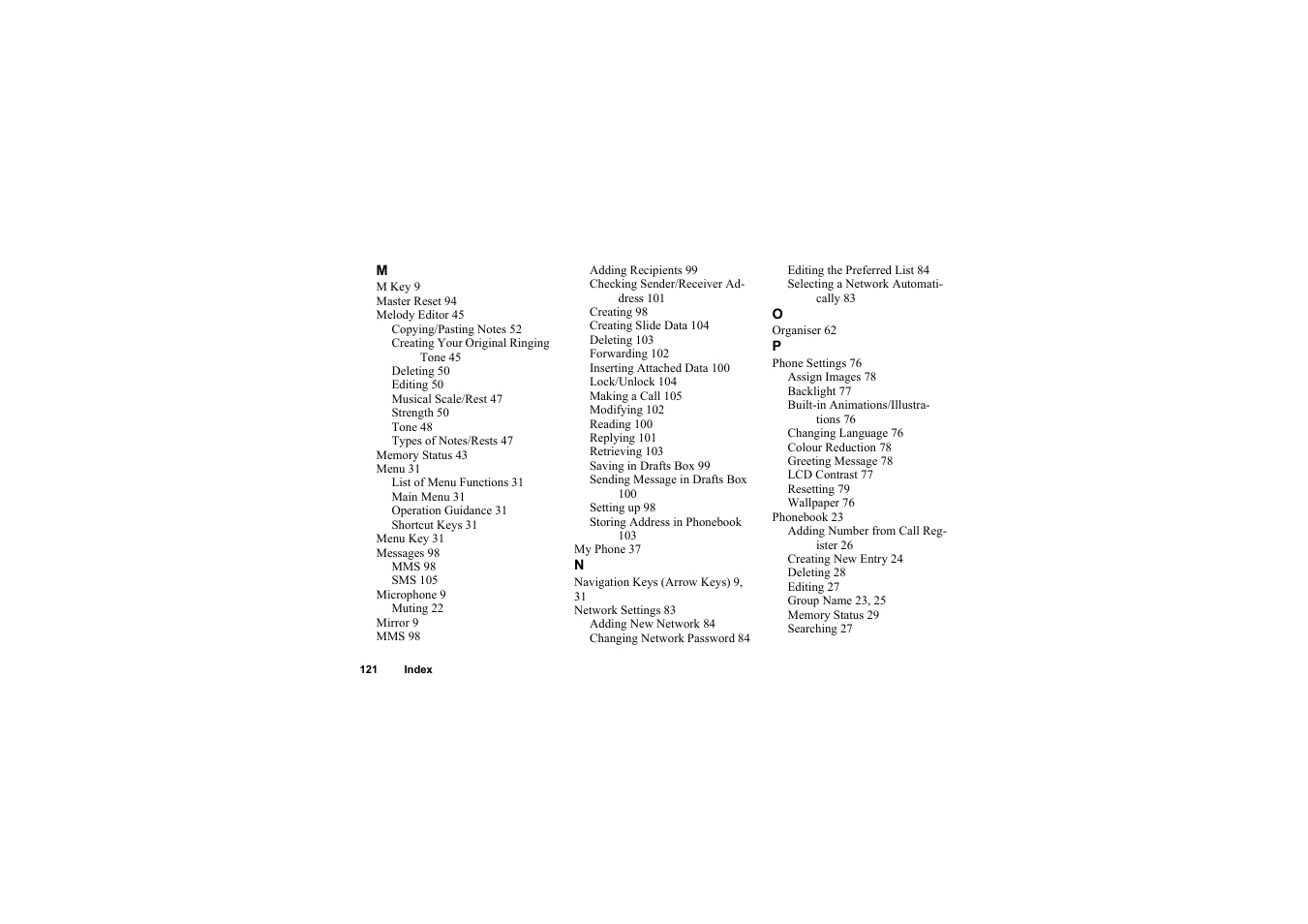 Sharp O2 User Manual | Page 122 / 132