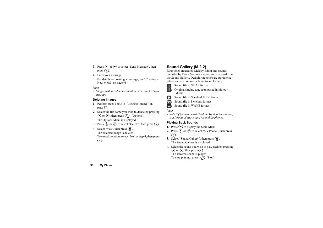 Sound gallery | Sharp O2 User Manual | Page 40 / 132