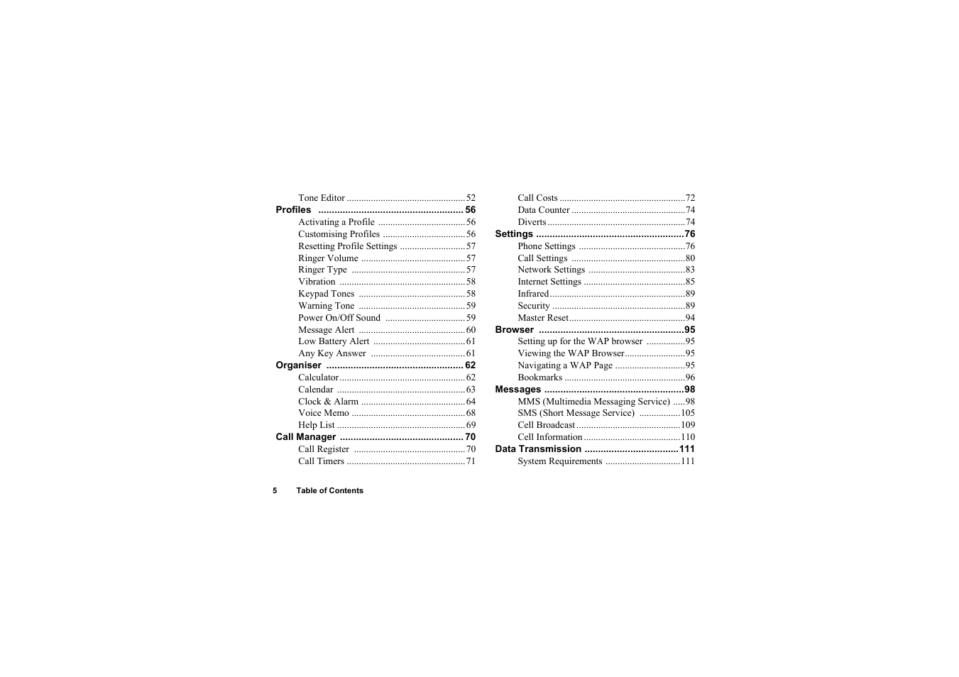 Sharp O2 User Manual | Page 6 / 132