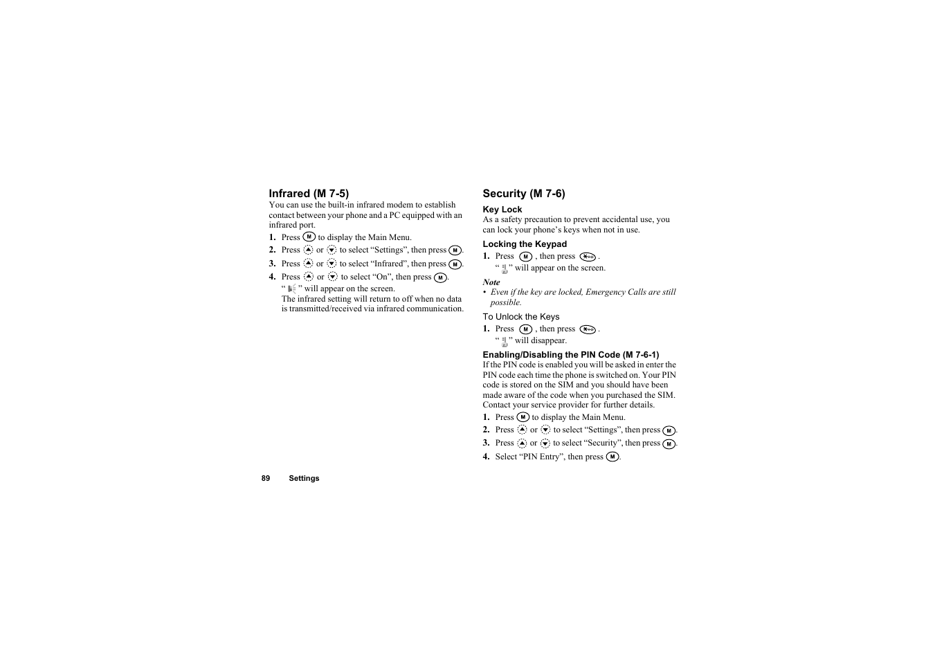 Infrared, Security, Infrared security | Sharp O2 User Manual | Page 90 / 132