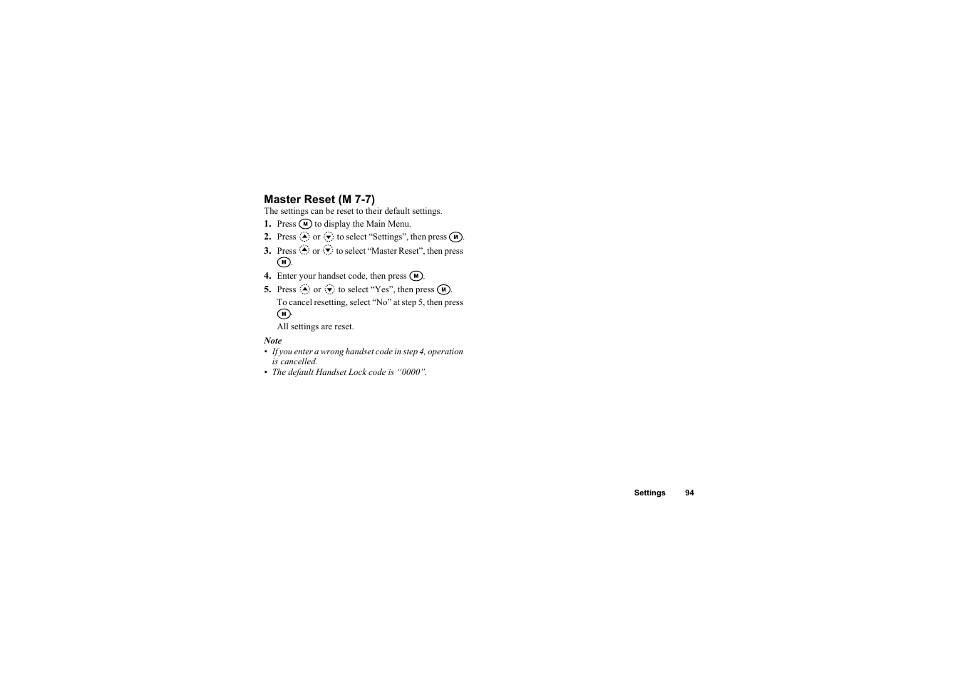 Master reset | Sharp O2 User Manual | Page 95 / 132