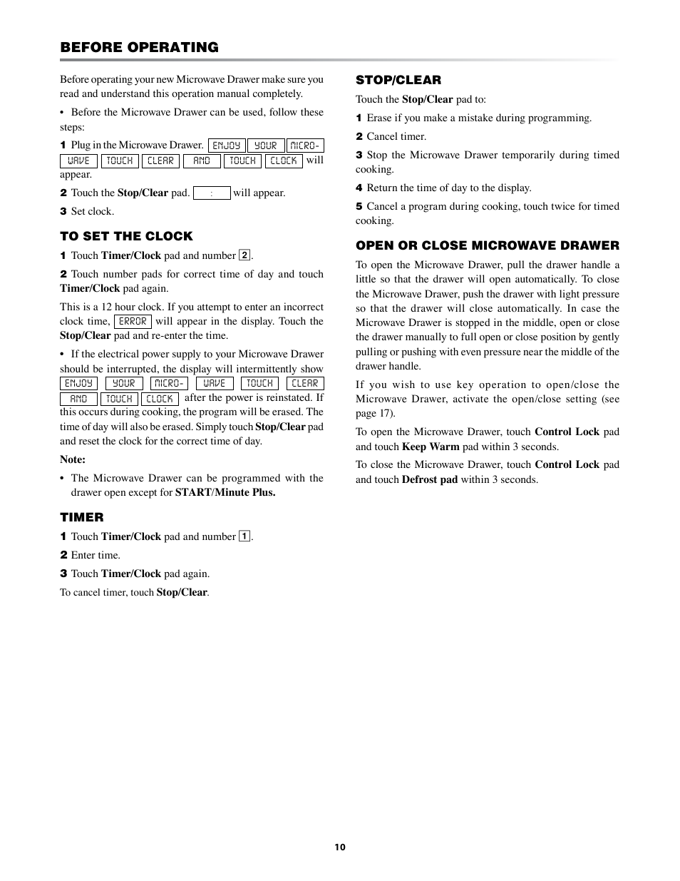 Before operating | Sharp KB-6021M User Manual | Page 10 / 24