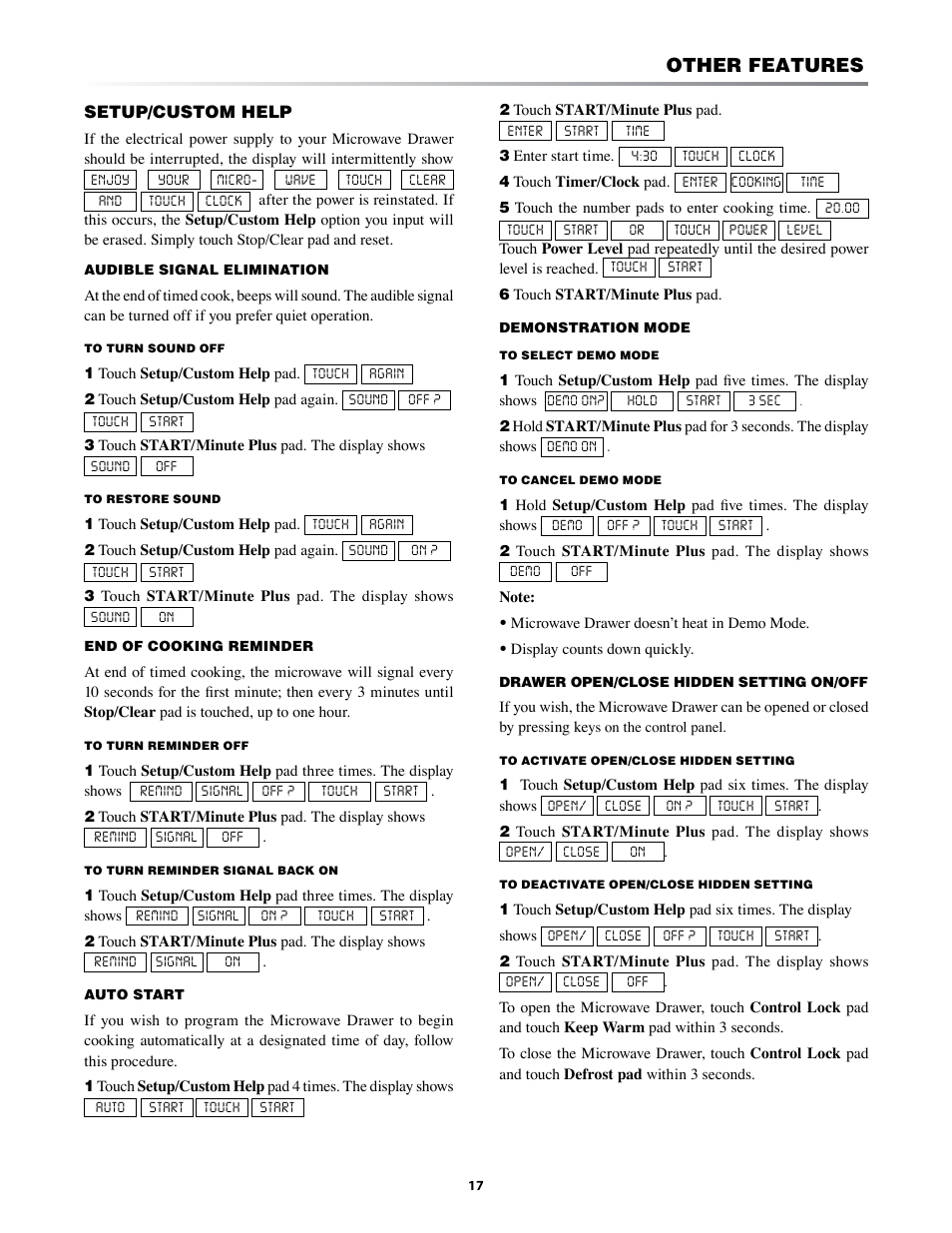 Other features | Sharp KB-6021M User Manual | Page 17 / 24