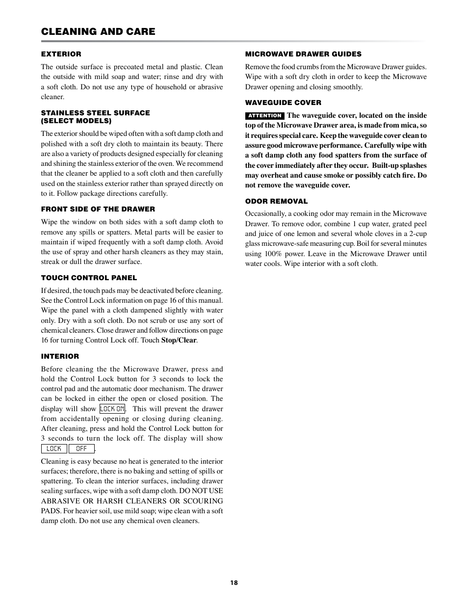 Cleaning and care | Sharp KB-6021M User Manual | Page 18 / 24