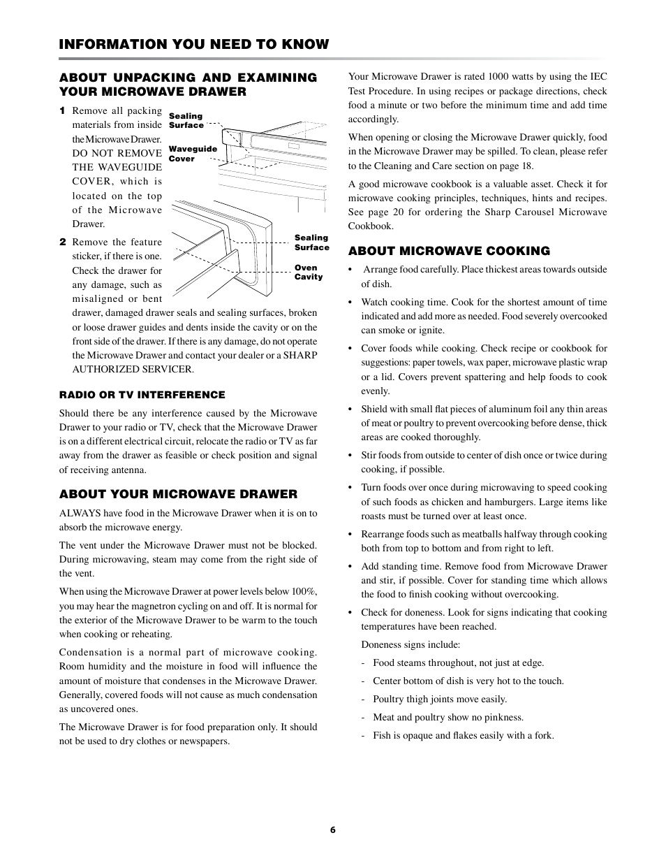 Information you need to know | Sharp KB-6021M User Manual | Page 6 / 24