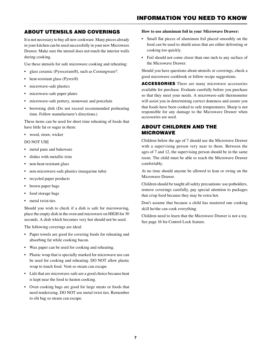 Information you need to know | Sharp KB-6021M User Manual | Page 7 / 24