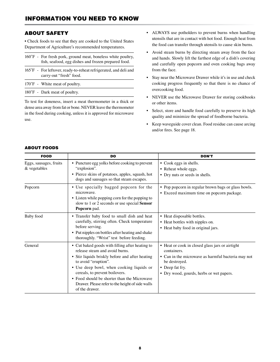 Information you need to know | Sharp KB-6021M User Manual | Page 8 / 24