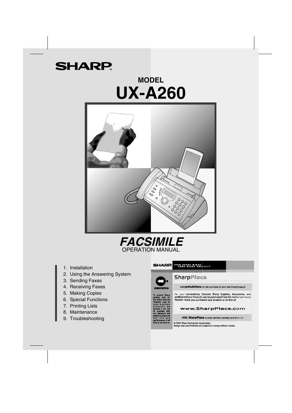 Sharp UX-A260 User Manual | 108 pages