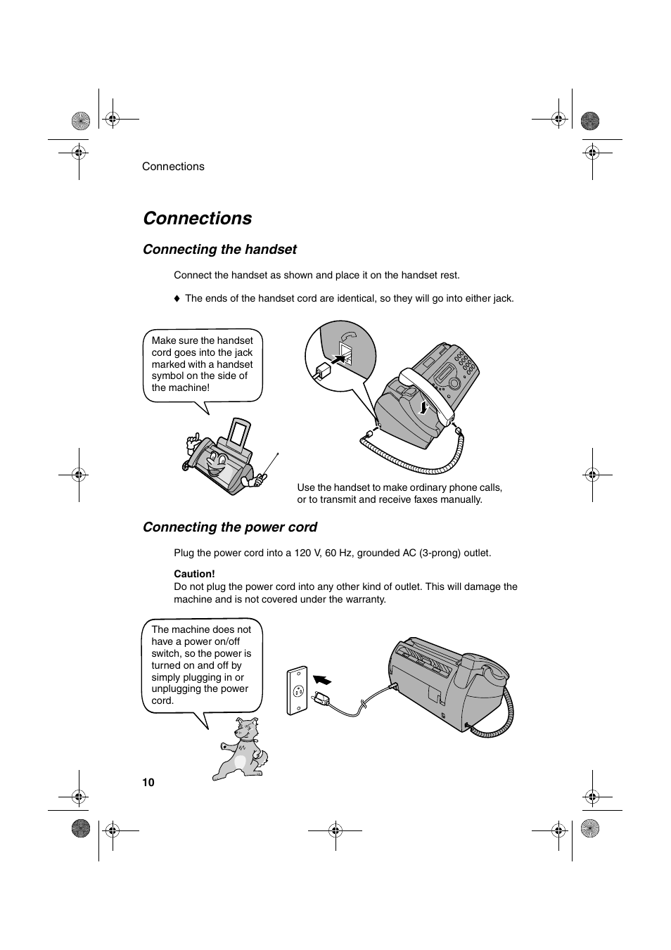 Connections | Sharp UX-A260 User Manual | Page 12 / 108