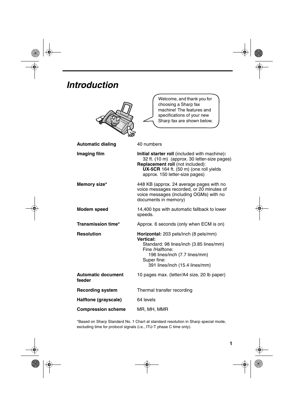 Introduction | Sharp UX-A260 User Manual | Page 3 / 108