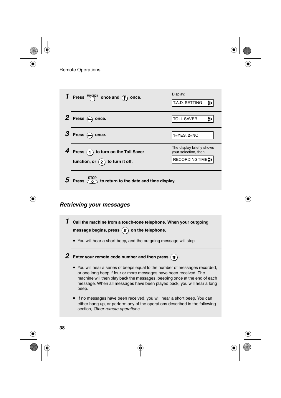 Retrieving your messages | Sharp UX-A260 User Manual | Page 40 / 108