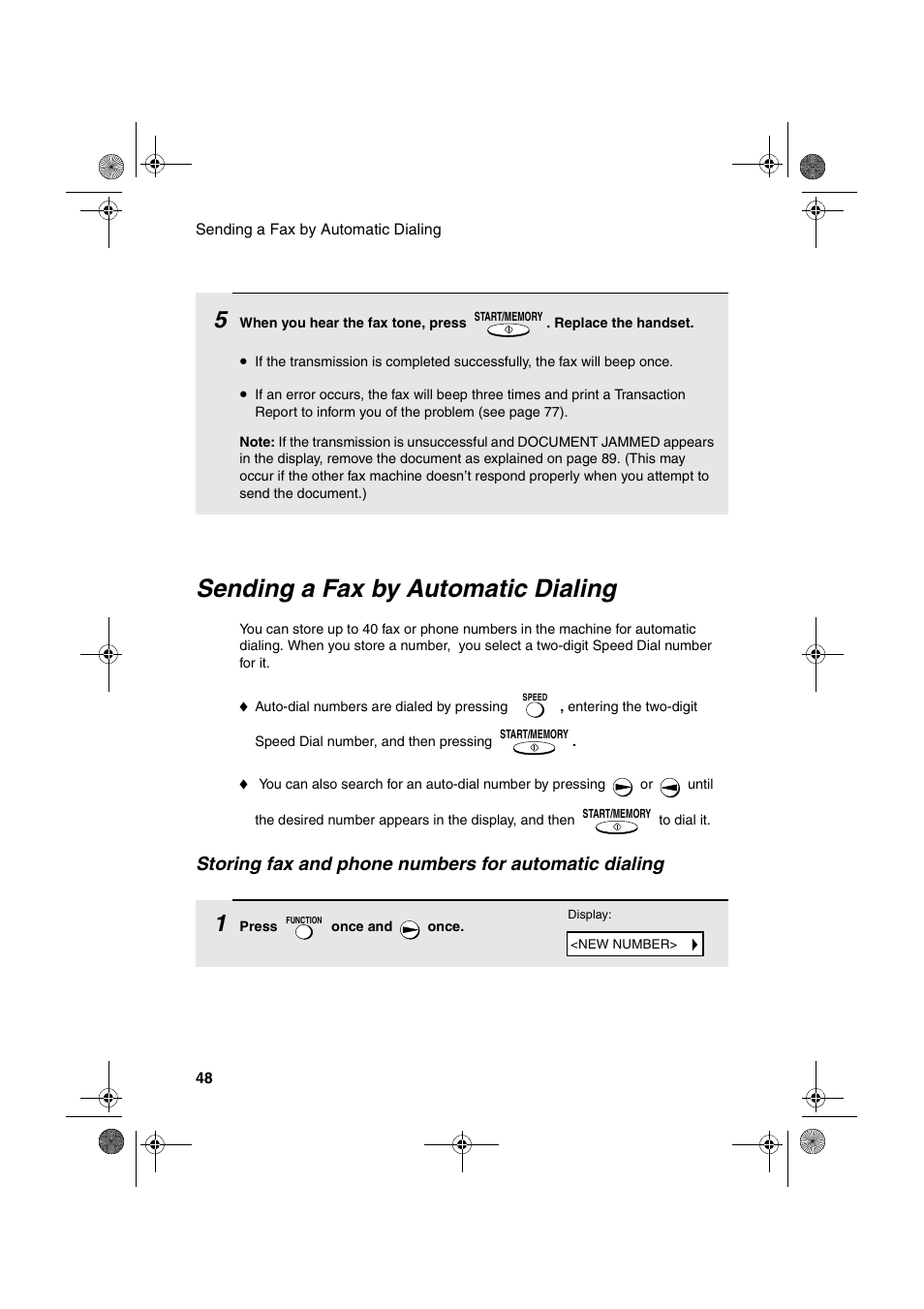 Sending a fax by automatic dialing | Sharp UX-A260 User Manual | Page 50 / 108