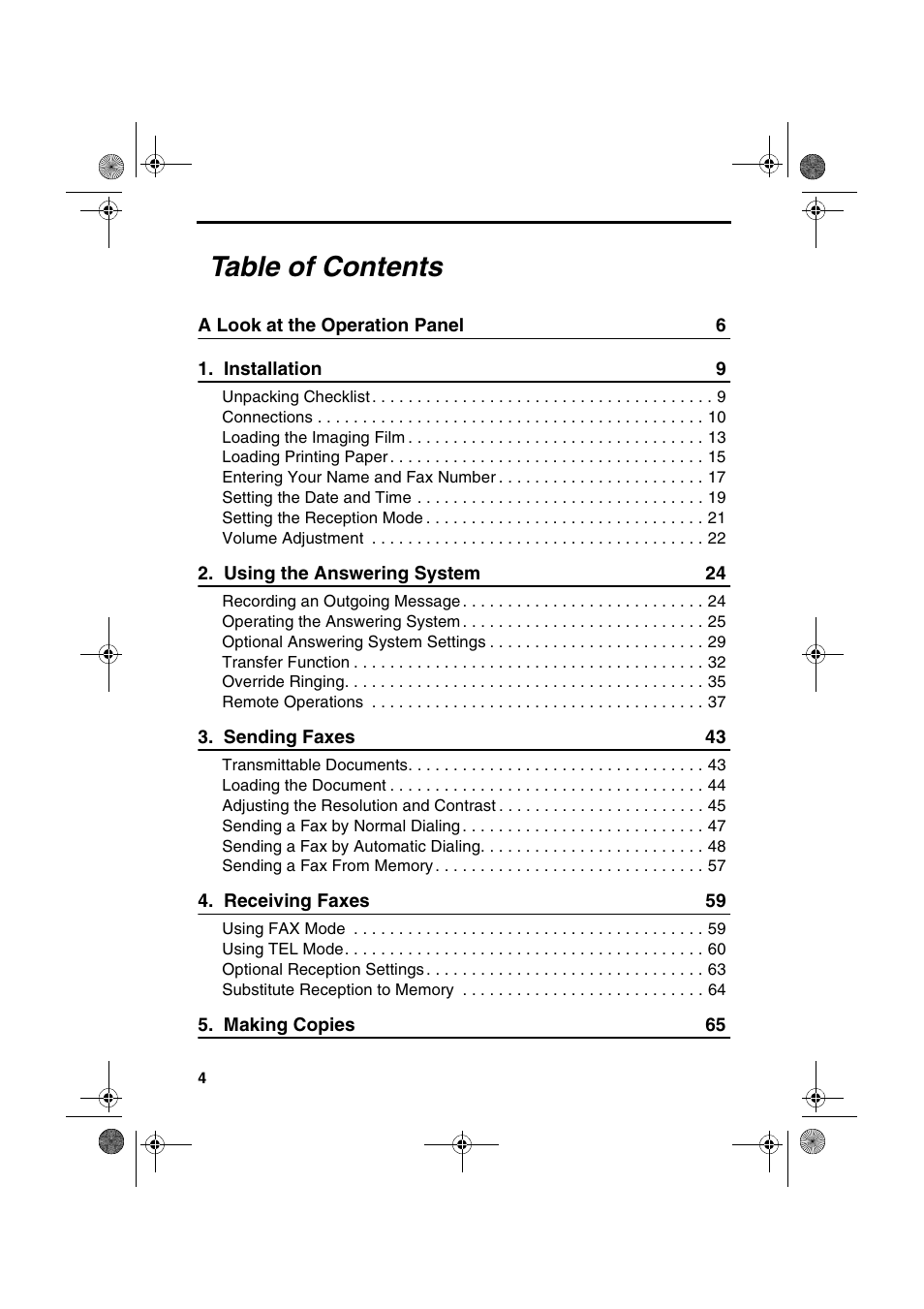 Sharp UX-A260 User Manual | Page 6 / 108