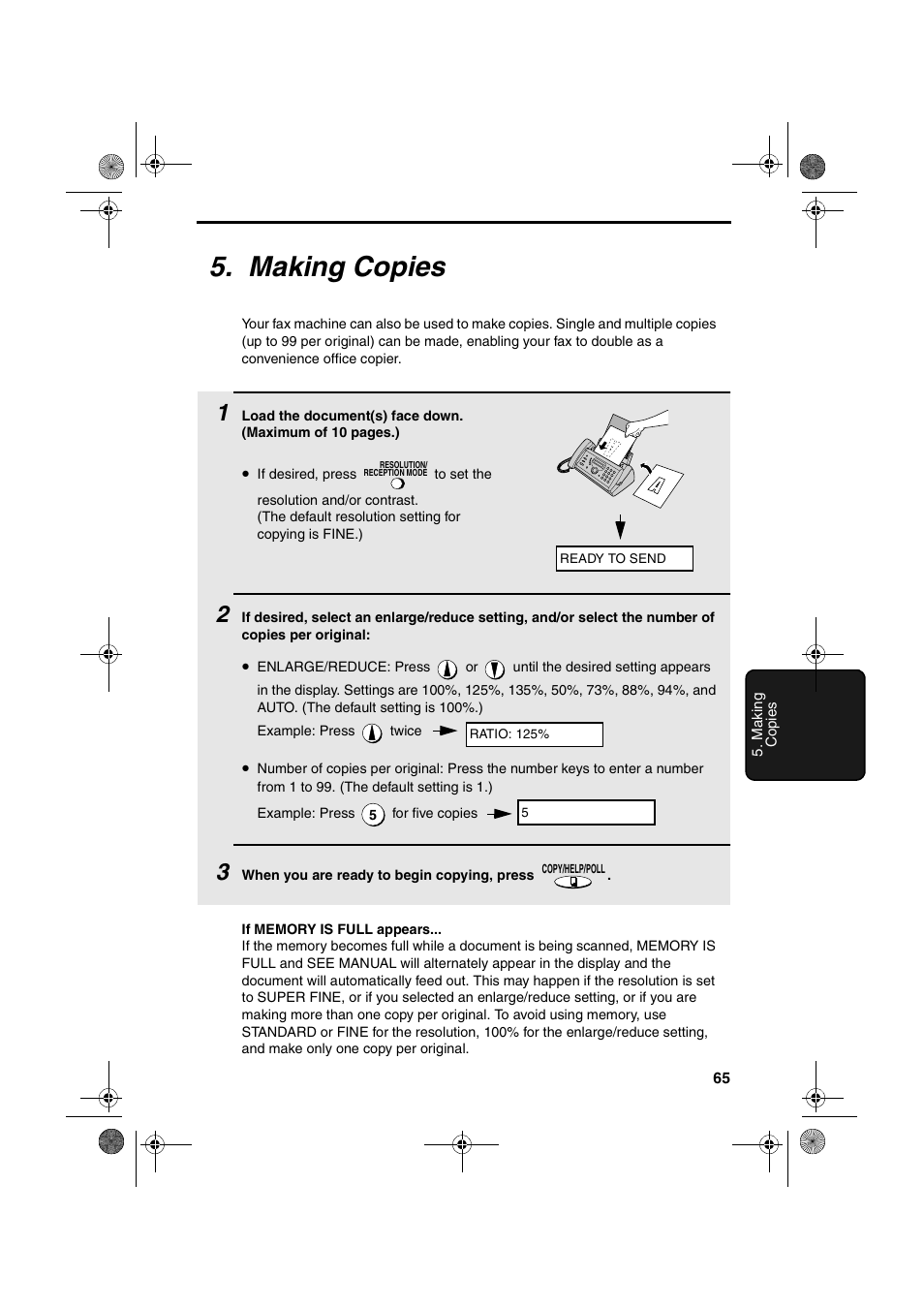 Making copies | Sharp UX-A260 User Manual | Page 67 / 108
